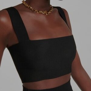 Vb Body Victoria Beckham Strap Bandeau Crop Top In Black - Size 4
